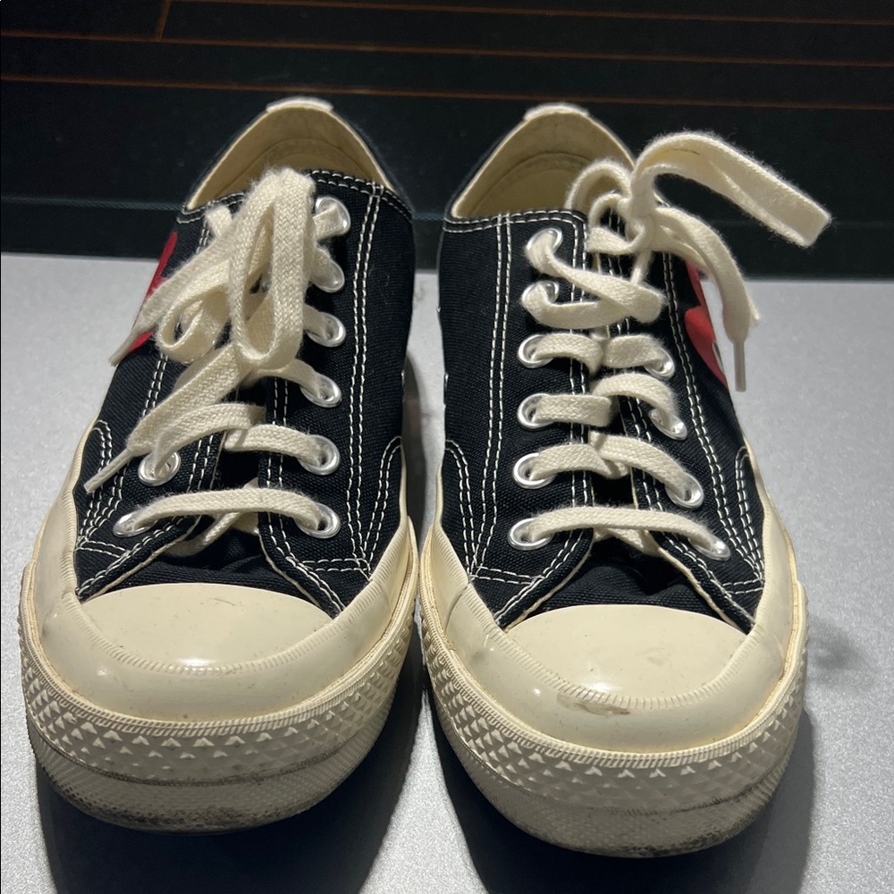 Converse CDG Black and Cream Sneakers